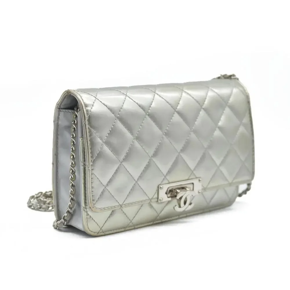 Chanel Patent Quilted Golden Class Wallet on Chain WOC